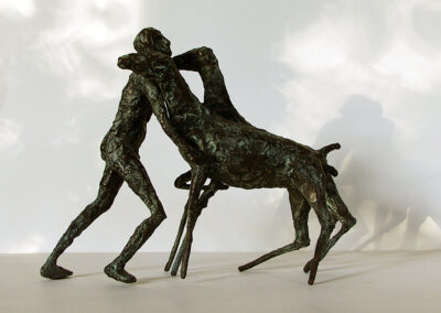 Pferdebändiger Bronzefigur von Hanno Edelmann
